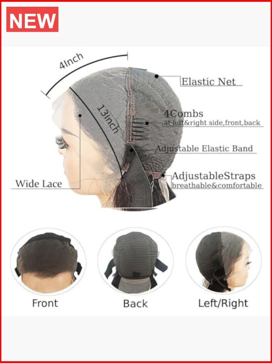 180 Density Human Hair Lace Front Wig 20 Inches Wide Lace Pre Plucked main image 5